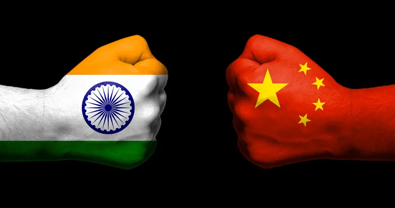 India vs China: A symbolic representation of competition and rivalry.